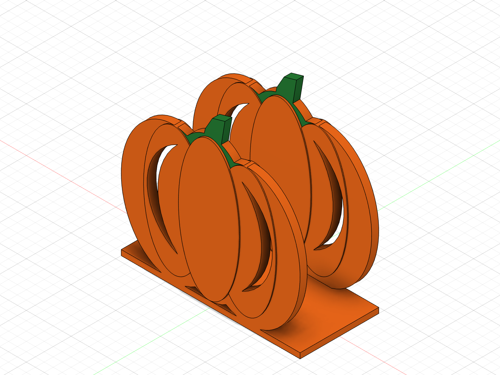 Harvest Crescent Napkin Holder — CAD preview · Not a photograph of a finished print